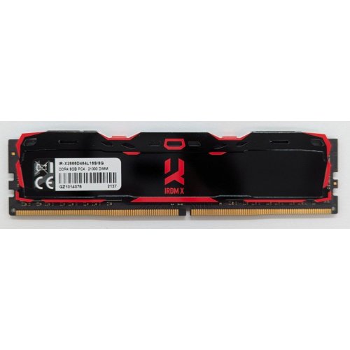 Озп GoodRAM DDR4 8GB 2666Mhz IRDM X Black (IR-X2666D464L16S/8G) (Відновлено продавцем, 778170) купити з перевіркою сумісності: огляд, характеристики, ціна у Києві, Львові, Вінниці, Хмельницькому, Івано-Франківську, Україні | інтернет-магазин TELEMART.UA фото