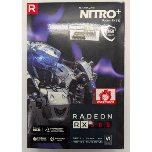 Відеокарта Sapphire Radeon RX 580 NITRO+ 8192MB (11265-01-20G) (Відновлено продавцем, 778178) купити з перевіркою сумісності: огляд, характеристики, ціна у Києві, Львові, Вінниці, Хмельницькому, Івано-Франківську, Україні | інтернет-магазин TELEMART.UA фото