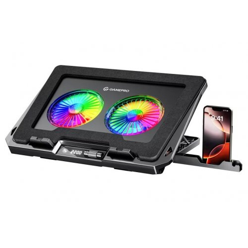 Купити Охолоджувальна підставка для ноутбука GamePro CP910 Black - ціна в Києві, Львові, Вінниці, Хмельницькому, Франківську, Україні | інтернет-магазин TELEMART.UA фото