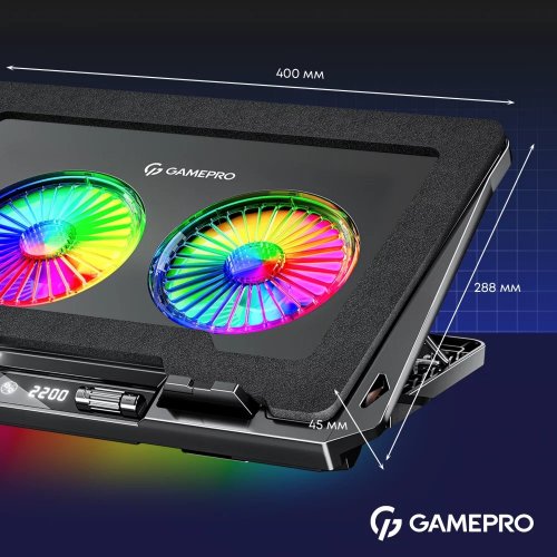 Купити Охолоджувальна підставка для ноутбука GamePro CP910 Black - ціна в Києві, Львові, Вінниці, Хмельницькому, Франківську, Україні | інтернет-магазин TELEMART.UA фото