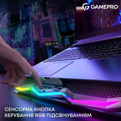 Купить Охлаждающая подставка для ноутбука GamePro CP680 Black - цена в Харькове, Киеве, Днепре, Одессе
в интернет-магазине Telemart фото