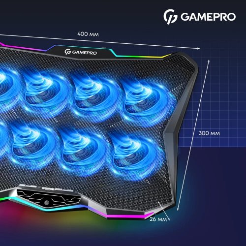 Купить Охлаждающая подставка для ноутбука GamePro CP680 Black - цена в Харькове, Киеве, Днепре, Одессе
в интернет-магазине Telemart фото