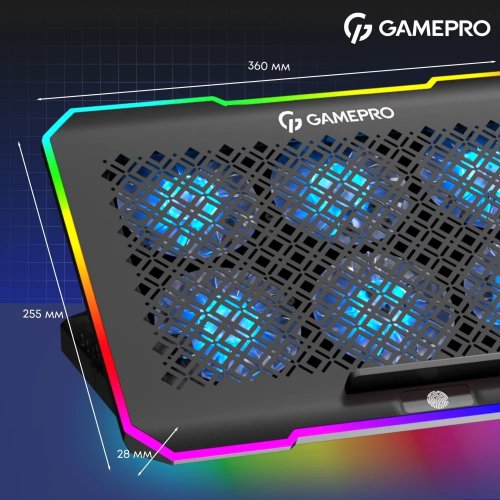 Купити Охолоджувальна підставка для ноутбука GamePro CP660 Black - ціна в Києві, Львові, Вінниці, Хмельницькому, Франківську, Україні | інтернет-магазин TELEMART.UA фото