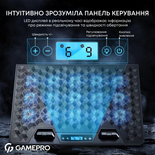 Купить Охлаждающая подставка для ноутбука GamePro CP1140 Black - цена в Харькове, Киеве, Днепре, Одессе
в интернет-магазине Telemart фото