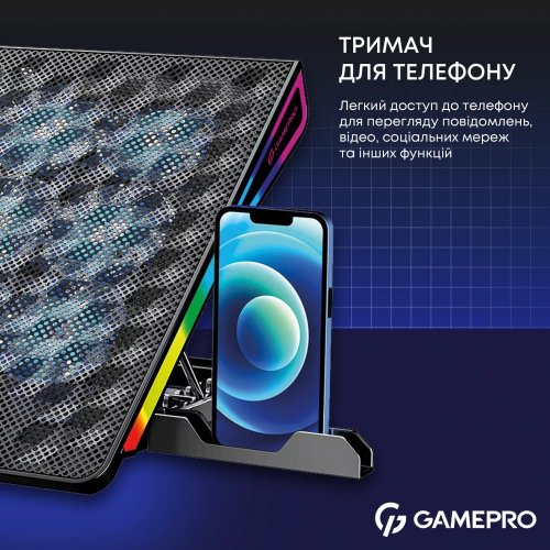Купить Охлаждающая подставка для ноутбука GamePro CP1140 Black - цена в Харькове, Киеве, Днепре, Одессе
в интернет-магазине Telemart фото