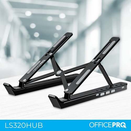 Купити Підставка для ноутбука OfficePro LS320HUB Black - ціна в Києві, Львові, Вінниці, Хмельницькому, Франківську, Україні | інтернет-магазин TELEMART.UA фото