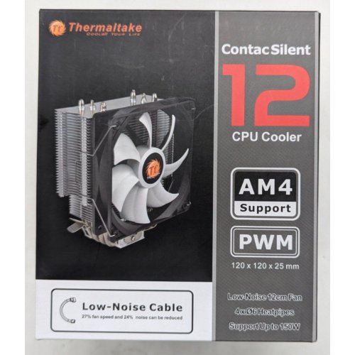 Кулер Thermaltake Contac Silent 12 (CL-P039-AL12BL-A) (Відновлено продавцем, 778456) купити з перевіркою сумісності: огляд, характеристики, ціна у Києві, Львові, Вінниці, Хмельницькому, Івано-Франківську, Україні | інтернет-магазин TELEMART.UA фото