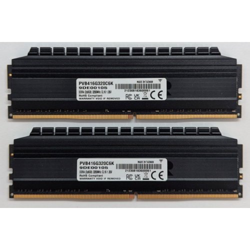 Озп Patriot DDR4 16GB (2x8GB) 3200Mhz Viper 4 Blackout (PVB416G320C6K) (Відновлено продавцем, 778616) купити з перевіркою сумісності: огляд, характеристики, ціна у Києві, Львові, Вінниці, Хмельницькому, Івано-Франківську, Україні | інтернет-магазин TELEMART.UA фото