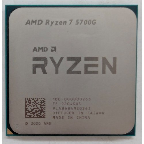 Процесор AMD Ryzen 7 5700G 3.8(4.6)GHz 16MB sAM4 Tray (100-000000263) (Відновлено продавцем, 778816) купити з перевіркою сумісності: огляд, характеристики, ціна у Києві, Львові, Вінниці, Хмельницькому, Івано-Франківську, Україні | інтернет-магазин TELEMART.UA фото