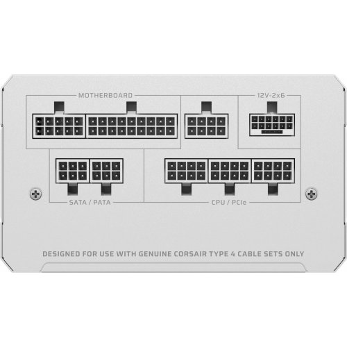 Блок живлення Corsair RM1000e PCIE5 1000W (CP-9020294-EU) White купити з перевіркою сумісності: огляд, характеристики, ціна у Києві, Львові, Вінниці, Хмельницькому, Івано-Франківську, Україні | інтернет-магазин TELEMART.UA фото