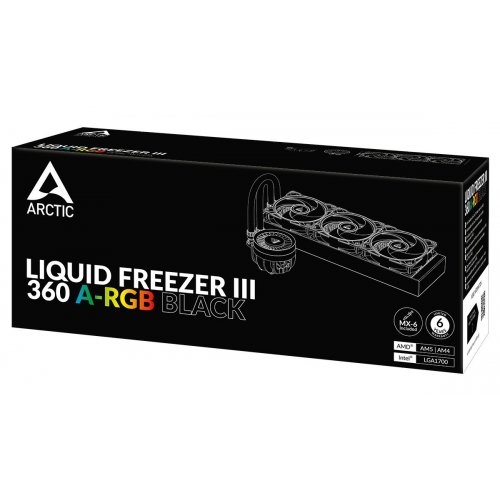 Уцінка готова сво Arctic Liquid Freezer III 360 A-RGB (ACFRE00144A) Black (Сліди встановлення, 778974) купити з перевіркою сумісності: огляд, характеристики, ціна у Києві, Львові, Вінниці, Хмельницькому, Івано-Франківську, Україні | інтернет-магазин TELEMART.UA фото