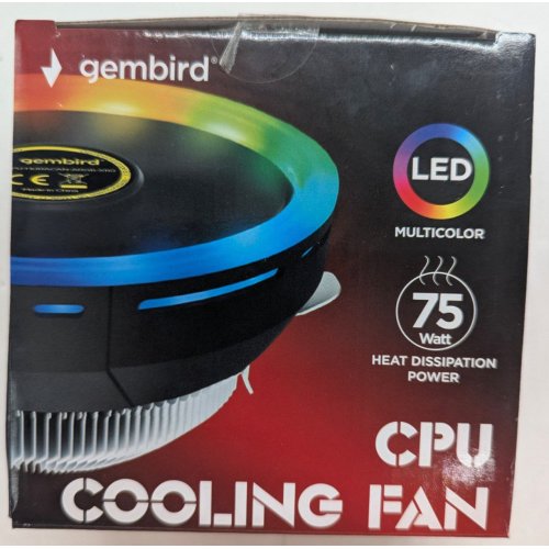 Кулер Gembird TDP 75 Вт (CPU-HURACAN-ARGB-X110) (Відновлено продавцем, 779122) купити з перевіркою сумісності: огляд, характеристики, ціна у Києві, Львові, Вінниці, Хмельницькому, Івано-Франківську, Україні | інтернет-магазин TELEMART.UA фото