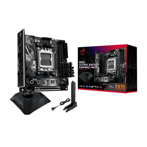 Купить Материнская плата Asus ROG STRIX X870-I GAMING WIFI (sAM5, AMD X870) (Восстановлено продавцом, 779363) с проверкой совместимости: обзор, характеристики, цена в Киеве, Днепре, Одессе, Харькове, Украине | интернет-магазин TELEMART.UA фото
