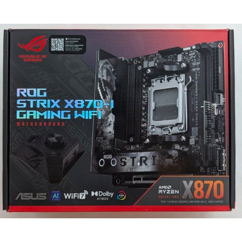 Купить Материнская плата Asus ROG STRIX X870-I GAMING WIFI (sAM5, AMD X870) (Восстановлено продавцом, 779363) с проверкой совместимости: обзор, характеристики, цена в Киеве, Днепре, Одессе, Харькове, Украине | интернет-магазин TELEMART.UA фото