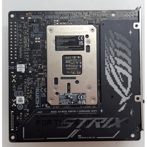 Купить Материнская плата Asus ROG STRIX X870-I GAMING WIFI (sAM5, AMD X870) (Восстановлено продавцом, 779363) с проверкой совместимости: обзор, характеристики, цена в Киеве, Днепре, Одессе, Харькове, Украине | интернет-магазин TELEMART.UA фото