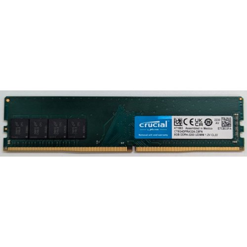 Озп Crucial DDR4 8GB 3200Mhz (CT8G4DFRA32A) (Відновлено продавцем, 779371) купити з перевіркою сумісності: огляд, характеристики, ціна у Києві, Львові, Вінниці, Хмельницькому, Івано-Франківську, Україні | інтернет-магазин TELEMART.UA фото