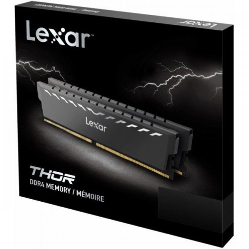 Купить Озу Lexar DDR4 32GB (2x16GB) 3200Mhz Thor Dark Grey (LD4BU016G-R3200GDXG) (Состояние нового, 779433) с проверкой совместимости: обзор, характеристики, цена в Киеве, Днепре, Одессе, Харькове, Украине | интернет-магазин TELEMART.UA фото