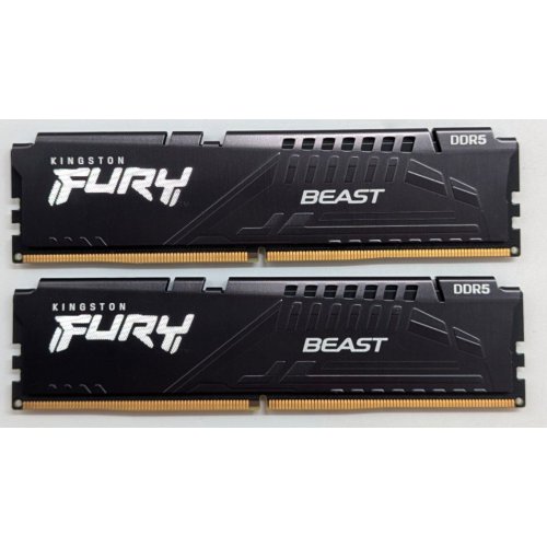 Озп Kingston DDR5 32GB (2x16GB) 6000Mhz FURY Beast Black (KF560C40BBK2-32) (Відновлено продавцем, 779460) купити з перевіркою сумісності: огляд, характеристики, ціна у Києві, Львові, Вінниці, Хмельницькому, Івано-Франківську, Україні | інтернет-магазин TELEMART.UA фото