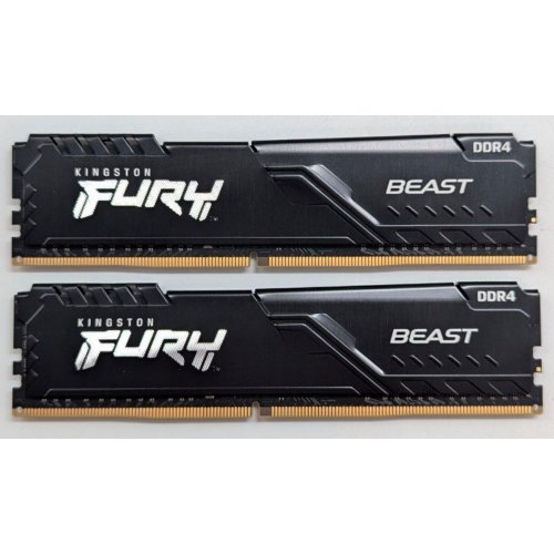 Купить Озу Kingston DDR4 32GB (2x16GB) 3600Mhz FURY Beast Black (KF436C18BBK2/32) (Восстановлено продавцом, 779469) с проверкой совместимости: обзор, характеристики, цена в Киеве, Днепре, Одессе, Харькове, Украине | интернет-магазин TELEMART.UA фото