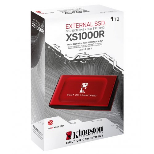 SSD-диск Kingston XS1000 BoC 1TB USB 3.2 (SXS1000R/1000GA) Red купити з перевіркою сумісності: огляд, характеристики, ціна у Києві, Львові, Вінниці, Хмельницькому, Івано-Франківську, Україні | інтернет-магазин TELEMART.UA фото