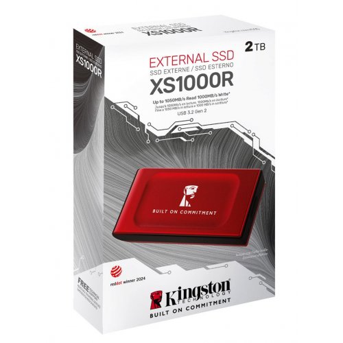 SSD-диск Kingston XS1000 BoC 2TB USB 3.2 (SXS1000R/2000GA) Red купити з перевіркою сумісності: огляд, характеристики, ціна у Києві, Львові, Вінниці, Хмельницькому, Івано-Франківську, Україні | інтернет-магазин TELEMART.UA фото