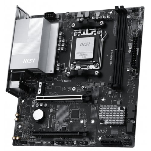 Купить Материнская плата MSI PRO B850M-X (sAM5, AMD B850) с проверкой совместимости: обзор, характеристики, цена в Киеве, Днепре, Одессе, Харькове, Украине | интернет-магазин TELEMART.UA фото