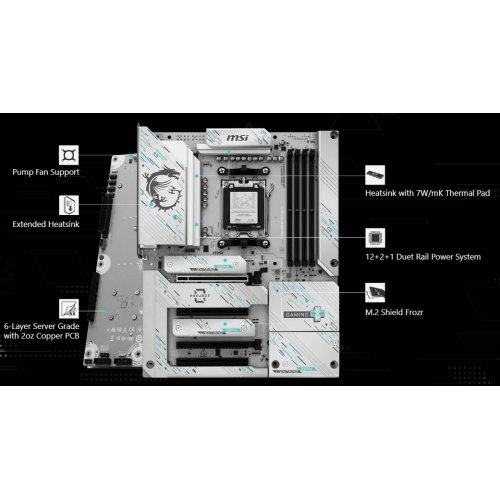 Купить Материнская плата MSI B850 GAMING PLUS WIFI PZ (sAM5, AMD B850) с проверкой совместимости: обзор, характеристики, цена в Киеве, Днепре, Одессе, Харькове, Украине | интернет-магазин TELEMART.UA фото