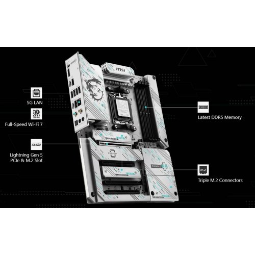 Купить Материнская плата MSI B850 GAMING PLUS WIFI PZ (sAM5, AMD B850) с проверкой совместимости: обзор, характеристики, цена в Киеве, Днепре, Одессе, Харькове, Украине | интернет-магазин TELEMART.UA фото
