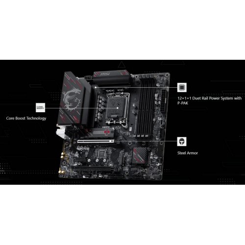 Материнська плата MSI B760M GAMING PLUS WIFI DDR4 II (s1700, Intel B760) купити з перевіркою сумісності: огляд, характеристики, ціна у Києві, Львові, Вінниці, Хмельницькому, Івано-Франківську, Україні | інтернет-магазин TELEMART.UA фото