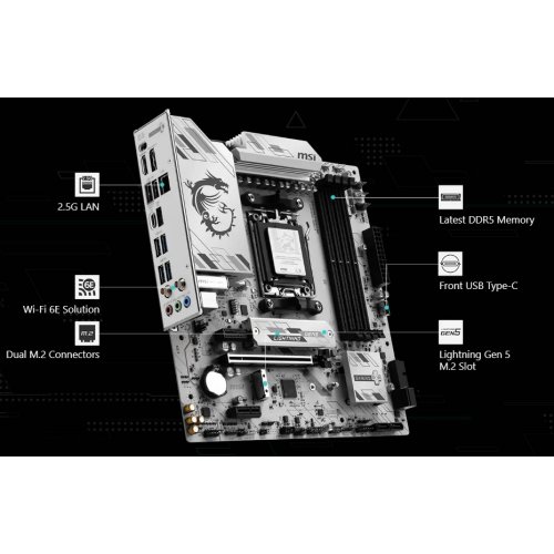 Материнська плата MSI B850M GAMING PLUS WIFI6E (sAM5, AMD B850) купити з перевіркою сумісності: огляд, характеристики, ціна у Києві, Львові, Вінниці, Хмельницькому, Івано-Франківську, Україні | інтернет-магазин TELEMART.UA фото