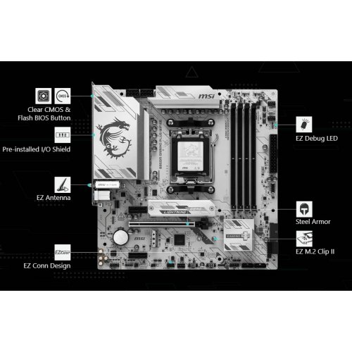 Материнська плата MSI B850M GAMING PLUS WIFI6E (sAM5, AMD B850) купити з перевіркою сумісності: огляд, характеристики, ціна у Києві, Львові, Вінниці, Хмельницькому, Івано-Франківську, Україні | інтернет-магазин TELEMART.UA фото