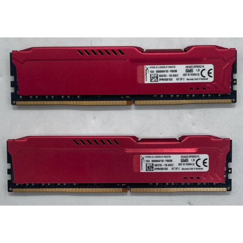 Купить Озу Kingston DDR4 16GB (2x8GB) 3200Mhz HyperX Fury Red (HX432C18FR2K2/16) (Восстановлено продавцом, 779685) с проверкой совместимости: обзор, характеристики, цена в Киеве, Днепре, Одессе, Харькове, Украине | интернет-магазин TELEMART.UA фото
