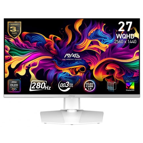 Купить Монитор MSI 26.5" MAG 272QP QD-OLED X28 White - цена в Харькове, Киеве, Днепре, Одессе
в интернет-магазине Telemart фото