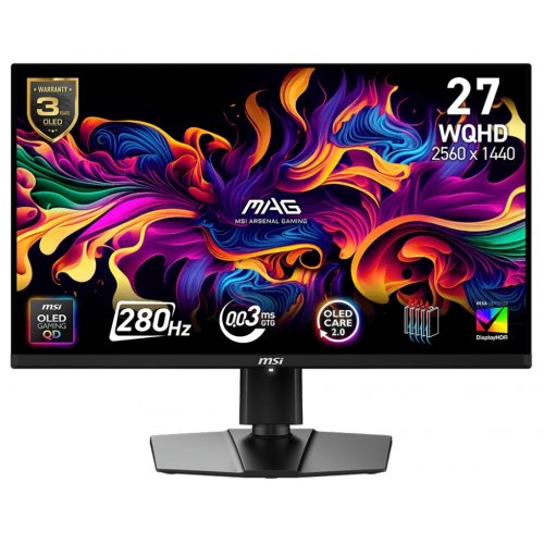 Купити Монітор MSI 26.5" MAG 271QP QD-OLED X28 Black - ціна в Києві, Львові, Вінниці, Хмельницькому, Франківську, Україні | інтернет-магазин TELEMART.UA фото