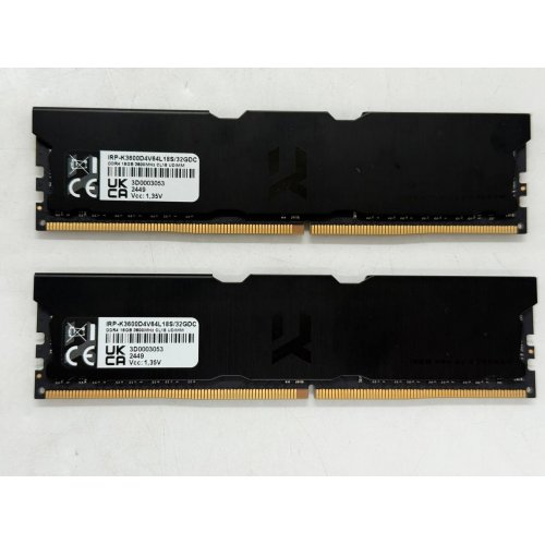 Купить Озу GoodRAM DDR4 32GB (2x16GB) 3600Mhz Iridium Pro Deep Black (IRP-K3600D4V64L18S/32GDC) (Восстановлено продавцом, 779780) с проверкой совместимости: обзор, характеристики, цена в Киеве, Днепре, Одессе, Харькове, Украине | интернет-магазин TELEMART.UA фото