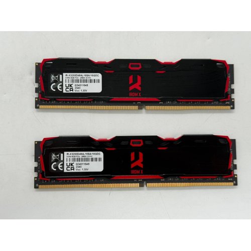 Озп GoodRAM DDR4 16GB (2x8GB) 3200Mhz Iridium X Black (IR-X3200D464L16SA/16GDC) (Відновлено продавцем, 779787) купити з перевіркою сумісності: огляд, характеристики, ціна у Києві, Львові, Вінниці, Хмельницькому, Івано-Франківську, Україні | інтернет-магазин TELEMART.UA фото