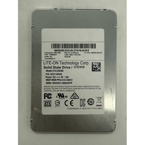 Купить Ssd-диск Lite-On 256GB 2.5" (CV3-DE256) (Восстановлено продавцом, 779827) с проверкой совместимости: обзор, характеристики, цена в Киеве, Днепре, Одессе, Харькове, Украине | интернет-магазин TELEMART.UA фото