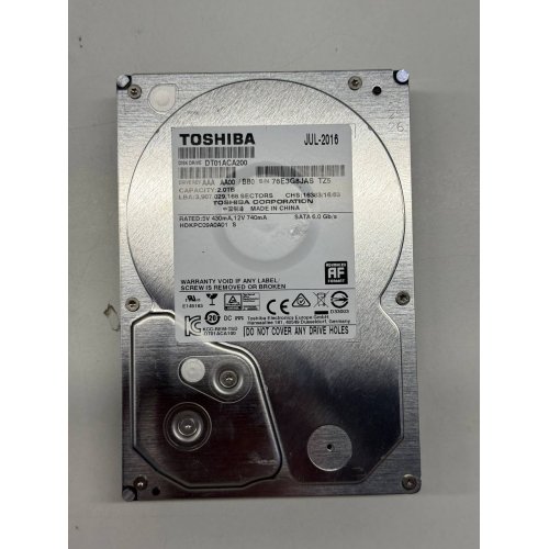 Жорсткий диск Toshiba 2TB 64MB 7200RPM 3.5" (DT01ACA200) (Відновлено продавцем, 779868) купити з перевіркою сумісності: огляд, характеристики, ціна у Києві, Львові, Вінниці, Хмельницькому, Івано-Франківську, Україні | інтернет-магазин TELEMART.UA фото