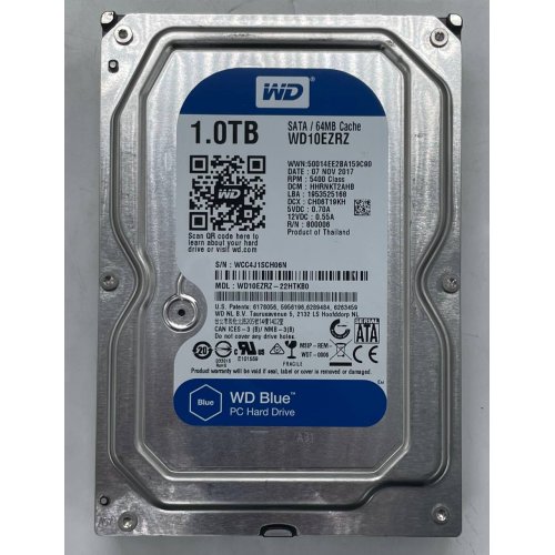 Жорсткий диск Western Digital Blue 1TB 64MB 3.5" (WD10EZEX) (Відновлено продавцем, 779897) купити з перевіркою сумісності: огляд, характеристики, ціна у Києві, Львові, Вінниці, Хмельницькому, Івано-Франківську, Україні | інтернет-магазин TELEMART.UA фото