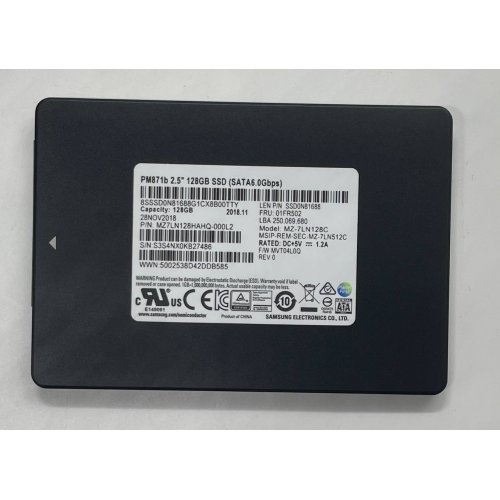 Купить Ssd-диск Samsung PM871b TLC 128GB 2.5" (MZ7LN128HAHQ-000L2) (Восстановлено продавцом, 779903) с проверкой совместимости: обзор, характеристики, цена в Киеве, Днепре, Одессе, Харькове, Украине | интернет-магазин TELEMART.UA фото