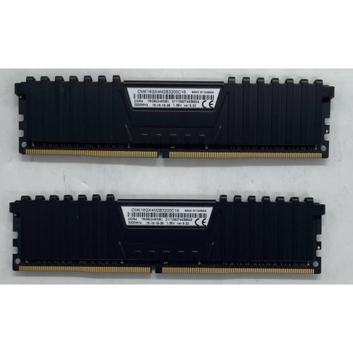 Озп Corsair DDR4 16GB (2x8GB) 3200Mhz Vengeance LPX (CMK16GX4M2B3200C16) Black (Відновлено продавцем, 779930) купити з перевіркою сумісності: огляд, характеристики, ціна у Києві, Львові, Вінниці, Хмельницькому, Івано-Франківську, Україні | інтернет-магазин TELEMART.UA фото