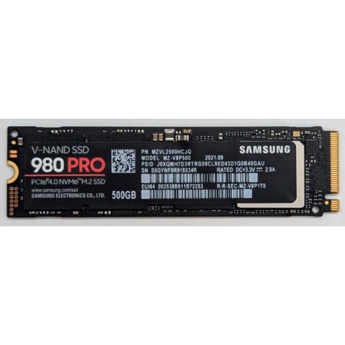 Купить Ssd-диск Samsung 980 PRO V-NAND MLC 500GB M.2 (2280 PCI-E) NVMe 1.3c (MZ-V8P500BW) (Восстановлено продавцом, 779941) с проверкой совместимости: обзор, характеристики, цена в Киеве, Днепре, Одессе, Харькове, Украине | интернет-магазин TELEMART.UA фото