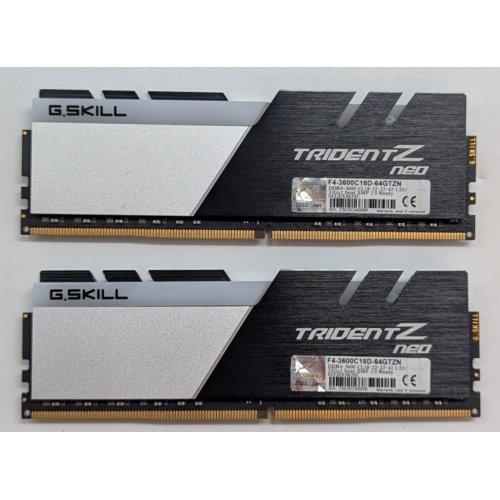 Купить Озу G.Skill DDR4 64GB (2x32GB) 3600Mhz Trident Z Neo (F4-3600C18D-64GTZN) (Восстановлено продавцом, 779951) с проверкой совместимости: обзор, характеристики, цена в Киеве, Днепре, Одессе, Харькове, Украине | интернет-магазин TELEMART.UA фото