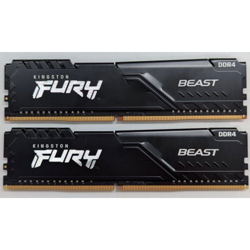 Озп Kingston DDR4 16GB (2x8GB) 3200Mhz FURY Beast Black (KF432C16BBK2/16) (Відновлено продавцем, 780108) купити з перевіркою сумісності: огляд, характеристики, ціна у Києві, Львові, Вінниці, Хмельницькому, Івано-Франківську, Україні | інтернет-магазин TELEMART.UA фото