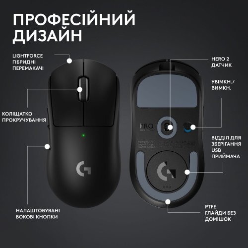 Купить Уценка мышка Logitech G Pro X Superlight 2 Lightspeed Wireless (910-006630) Black (Следы использования, 780134) - цена в Харькове, Киеве, Днепре, Одессе
в интернет-магазине Telemart фото