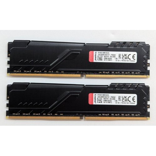 Озп Kingston DDR4 32GB (2x16GB) 3200Mhz FURY Beast Black (KF432C16BB1K2/32) (Відновлено продавцем, 780159) купити з перевіркою сумісності: огляд, характеристики, ціна у Києві, Львові, Вінниці, Хмельницькому, Івано-Франківську, Україні | інтернет-магазин TELEMART.UA фото