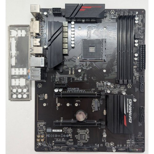 Материнська плата Gigabyte B450 GAMING X (sAM4, AMD B450) (Відновлено продавцем, 780176) купити з перевіркою сумісності: огляд, характеристики, ціна у Києві, Львові, Вінниці, Хмельницькому, Івано-Франківську, Україні | інтернет-магазин TELEMART.UA фото
