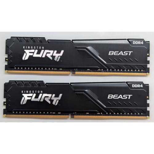 Озп Kingston DDR4 32GB (2x16GB) 3200Mhz FURY Beast Black (KF432C16BB1K2/32) (Відновлено продавцем, 780177) купити з перевіркою сумісності: огляд, характеристики, ціна у Києві, Львові, Вінниці, Хмельницькому, Івано-Франківську, Україні | інтернет-магазин TELEMART.UA фото