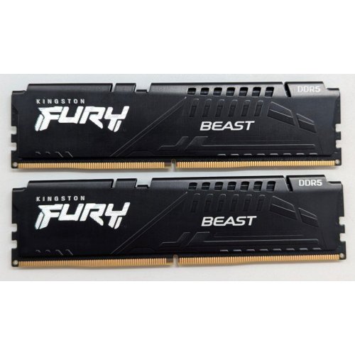 Озп Kingston DDR5 32GB (2x16GB) 6000Mhz FURY Beast Black (KF560C30BBK2-32) (Відновлено продавцем, 780181) купити з перевіркою сумісності: огляд, характеристики, ціна у Києві, Львові, Вінниці, Хмельницькому, Івано-Франківську, Україні | інтернет-магазин TELEMART.UA фото