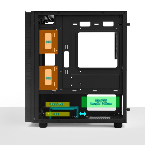 Корпус Zalman T4 Plus Tempered Glass без БЖ Black (Відновлено продавцем, 780198) купити з перевіркою сумісності: огляд, характеристики, ціна у Києві, Львові, Вінниці, Хмельницькому, Івано-Франківську, Україні | інтернет-магазин TELEMART.UA фото
